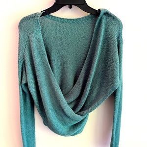 Backless crew neck sweater size S
